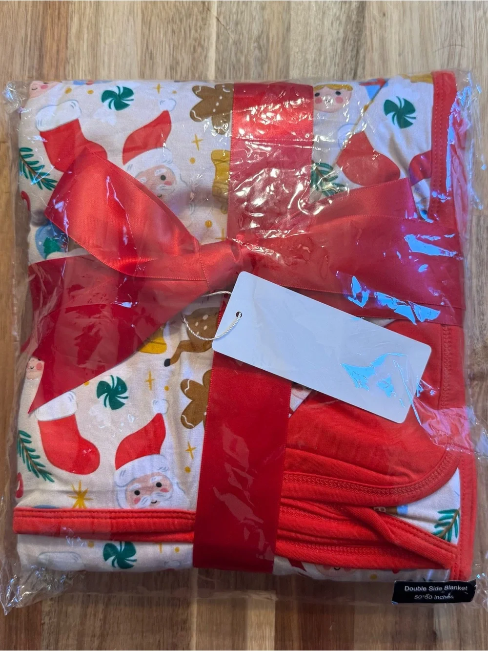 Bamboo Blanket Christmas Santa & Holiday Print 50x50 NEW